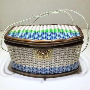 Woven colorful box vintage basket bag